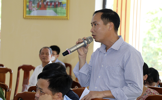 Cử tri huyện Trấn Yên nêu ý kiến, kiến nghị tại Hội nghị tiếp xúc cử tri với đoàn Đại biểu Quốc hội tỉnh Yên Bái trước kỳ họp thứ 5. Ảnh minh họa