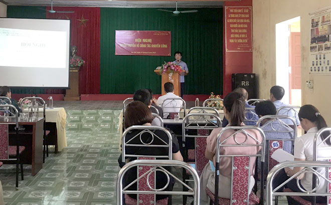 Toàn cảnh Hội nghị tuyên truyền về công tác khuyến công tại huyện Yên Bình.